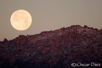 The moon over the mountains of Porrones